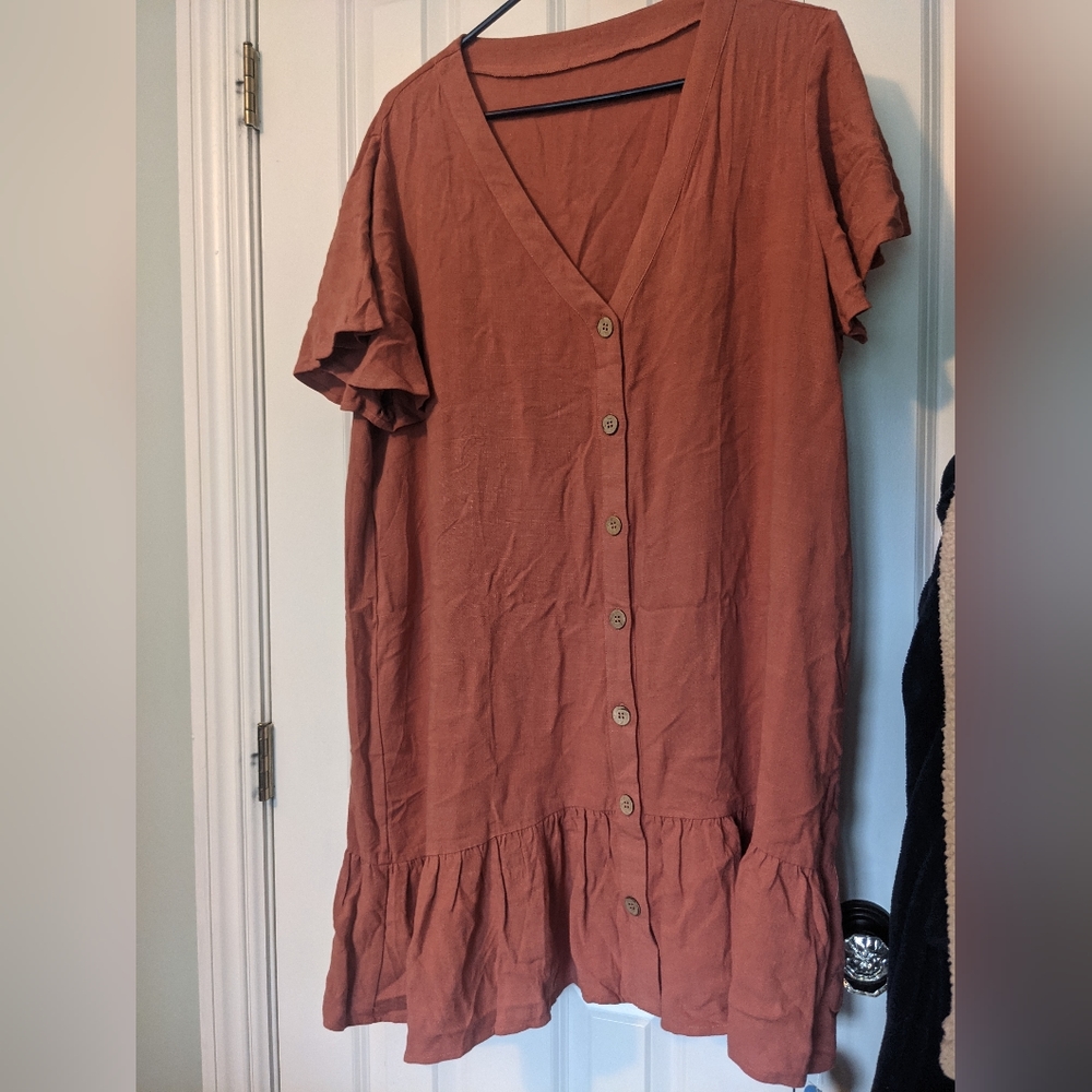 NWT Short sleeve linen dress